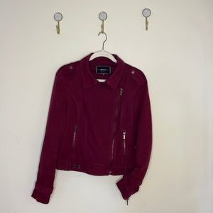 Beautiful BNCI by Blanc Noir Plum Faux Suede Moto Jacket